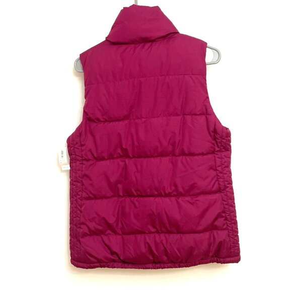 Old Navy Fleece-Lined Quilted Puffer Vest Women's Sz M Purple Plum Maroon New - Picture 2 of 5